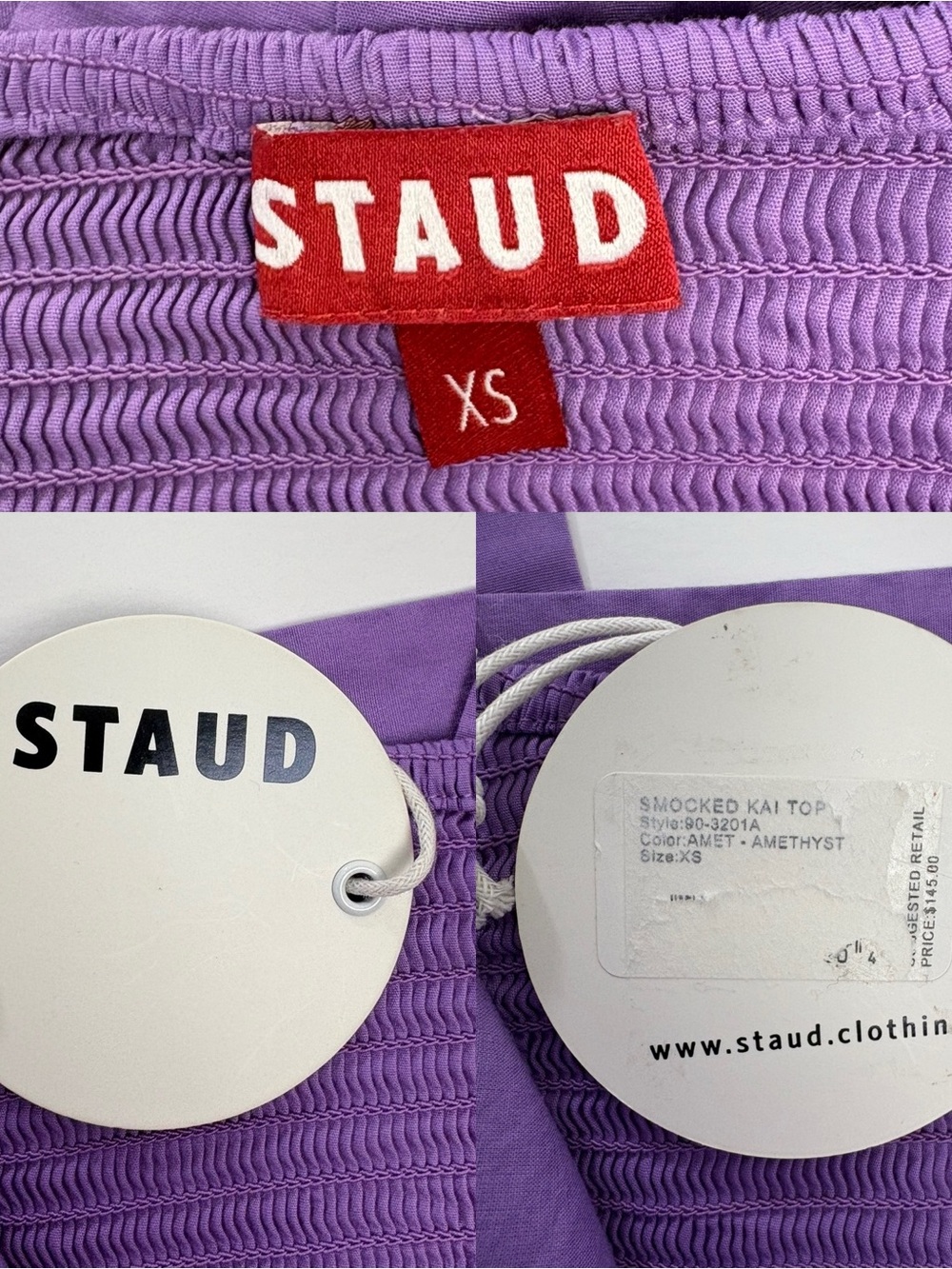 STAUD Kai Amethyst/Purple Crossover Tie Halter Top Sz XS - Picture 5 of 11